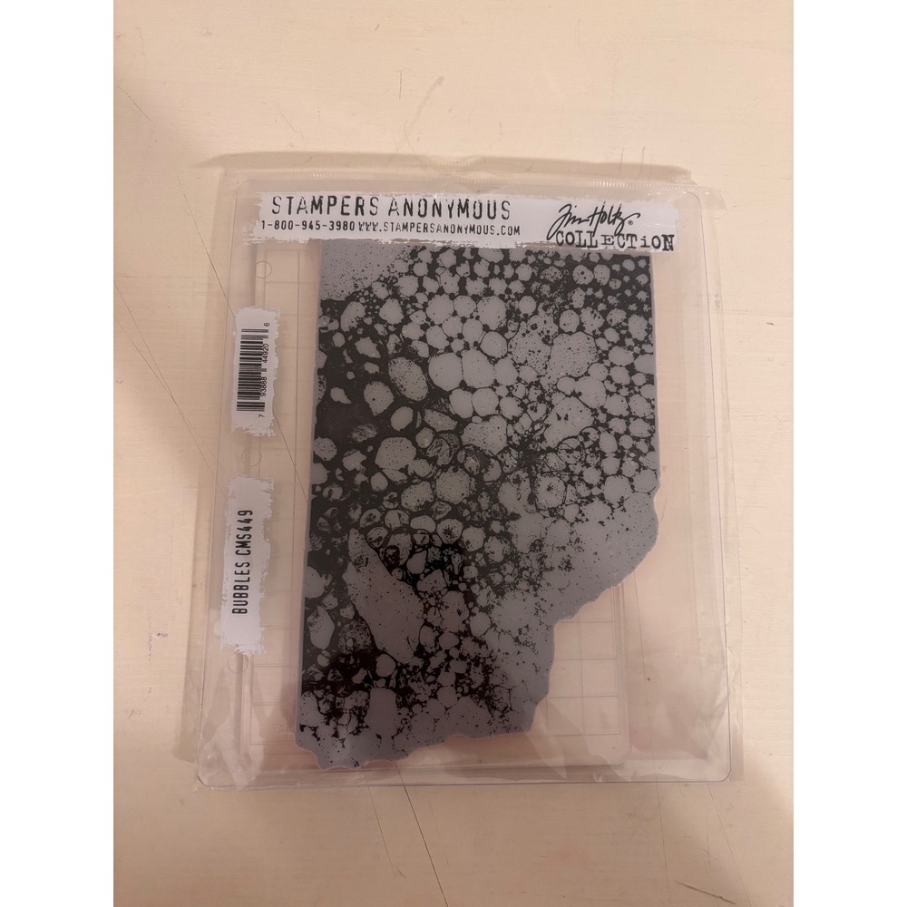 Tim Holtz Stampers Anonymous Bubbles Cling Rubber Stamp Gridblock CMS449